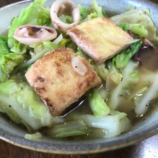 イカとお揚げのあんかけラーメン